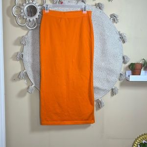 ZARA Orange Skirt, Midi. Fits like Medium,